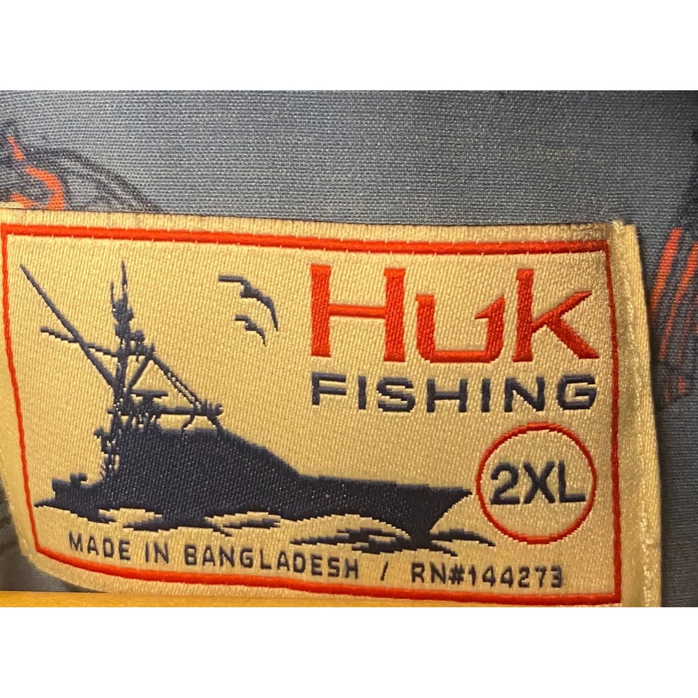 Huk Americooking Kona Performance Mens 2XL Fishing Shirt - Picture 5 of 6